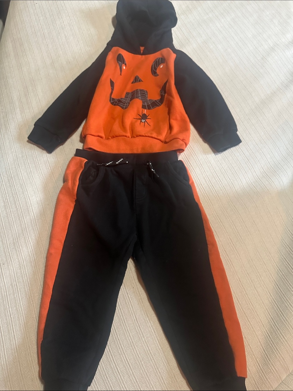 Free Planet Black & Orange Pumpkin Jogger Set